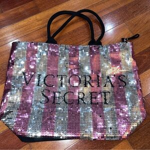 Victoria's Secret Pink and Silver Sequin Tote
